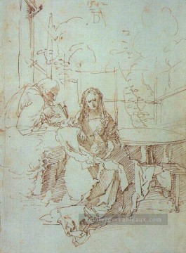  Sainte Tableaux - La Sainte Famille dans un Trellis Nothern Renaissance Albrecht Dürer
